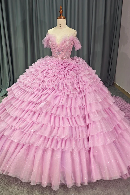 Pink Quinceanera Dresses Ball Gown Princess Sweet 15 16 Years Old Birthday Prom Party Gown Gidiondress