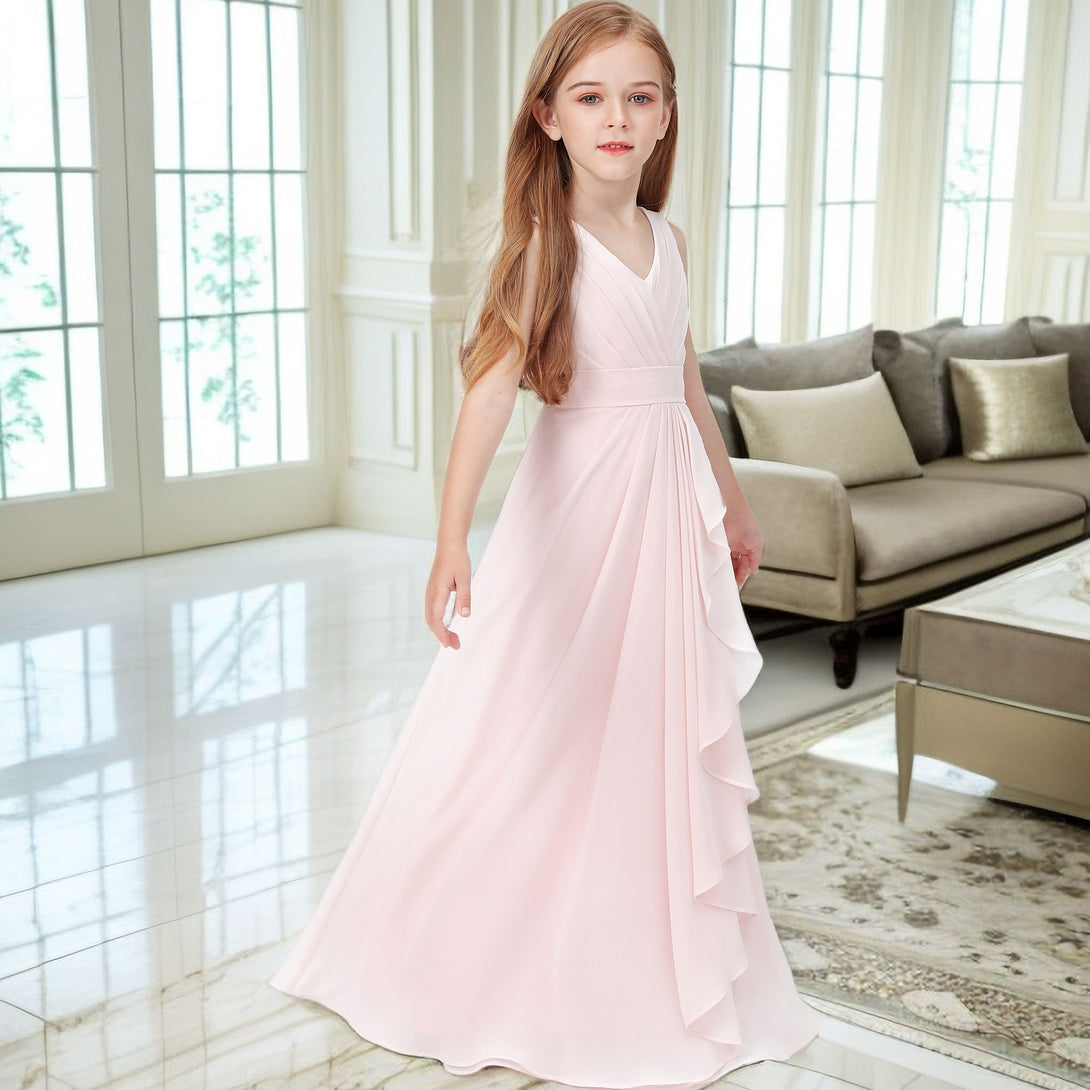 Chiffon Junior Bridesmaid Dress For Children Pageant Dress Gidiondress