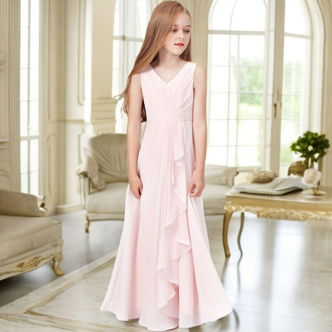 Chiffon Junior Bridesmaid Dress For Children Pageant Dress Gidiondress