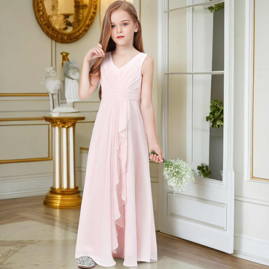 Chiffon Junior Bridesmaid Dress For Children Pageant Dress Gidiondress