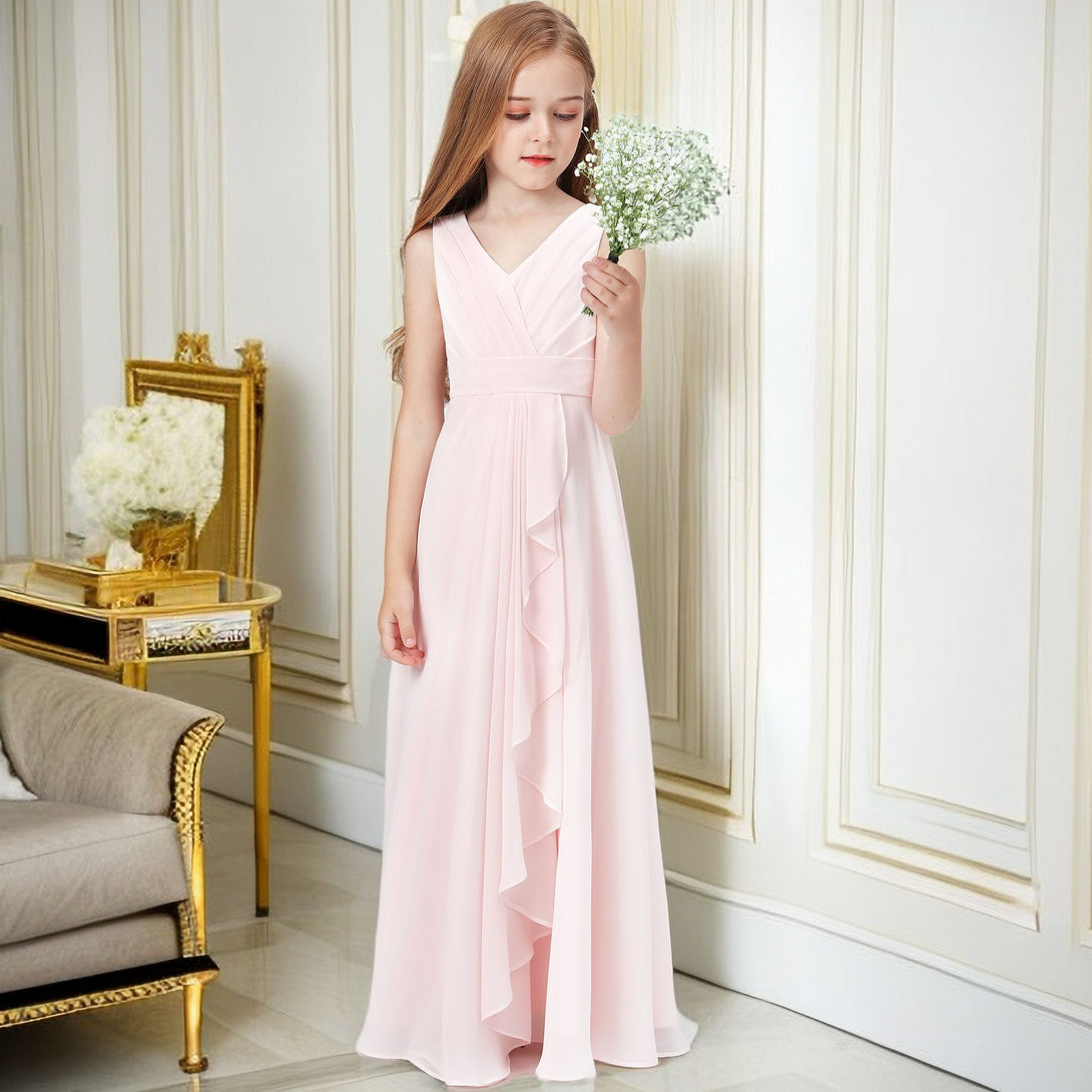 Chiffon Junior Bridesmaid Dress For Children Pageant Dress Gidiondress