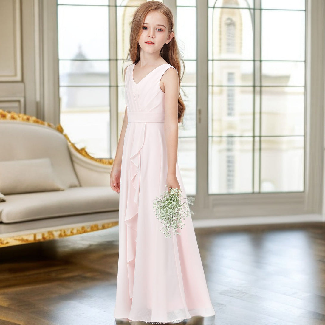 Chiffon Junior Bridesmaid Dress For Children Pageant Dress Gidiondress