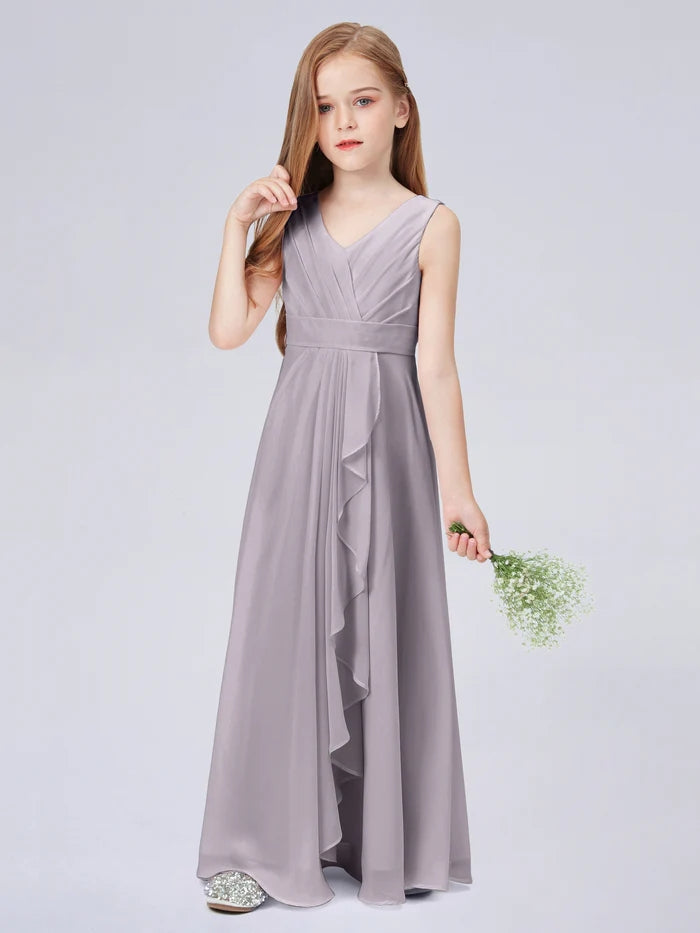 Chiffon Junior Bridesmaid Dress For Children Pageant Dress Gidiondress