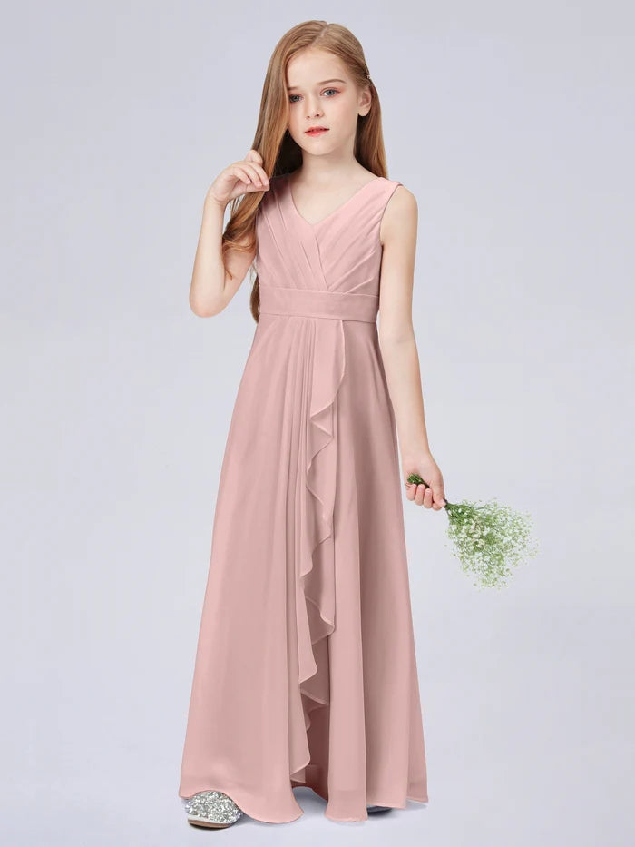 Chiffon Junior Bridesmaid Dress For Children Pageant Dress Gidiondress